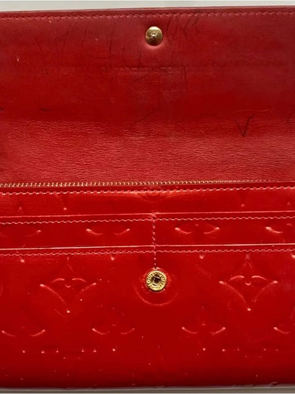 Louis Vuitton Red Patent Monogram Long Wallet